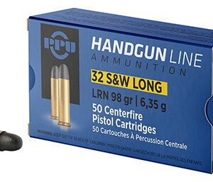 PPU PPH32SW Handgun  32 S&W Long 98 gr Lead Round Nose 50 Per Box/ 10 Case