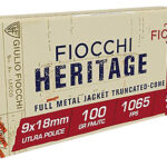 60348 Fiocchi 9X18 Heritage 9x18mmUltra 100gr Full Metal Jacket Truncated Cone 50 Per Box/20 Case