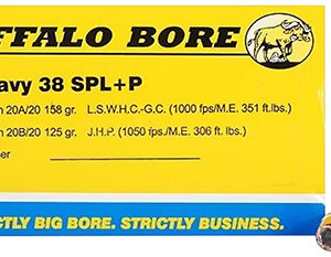 Buffalo Bore Ammunition 20B20 Heavy Strictly Business 38Special +P 125gr Jacket Hollow Point 20 Per Box/12 Case