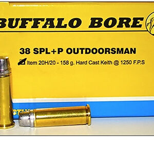 Buffalo Bore Ammunition 20H20 Outdoorsman Strictly Business 38Special +P 158gr Hard Cast 20 Per Box/12 Case