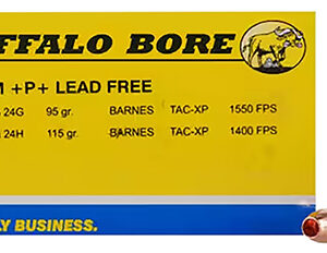Buffalo Bore Ammunition 24G20 Buffalo-Barnes Strictly Business 9mmLuger +P+ 95gr Barnes TAC-XP Lead Free 20 Per Box/12 Case
