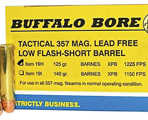 Buffalo Bore Ammunition 19H20 Buffalo-Barnes Strictly Business 357Mag 125gr Barnes VOR-TX XPB Lead Free 20 Per Box/12 Case