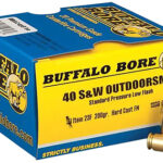 8298 Buffalo Bore Ammunition 23F20 Outdoorsman Strictly Business 40S&W 200gr Hard Cast Flat Nose 20 Per Box/12 Case