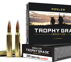 Nosler 49323 Trophy Grade  338 Lapua Mag 300 gr Nosler AccuBond 20 Per Box/ 10 Case