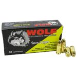 9x1920CWFMJ Wolf (Turkish) Performance Handgun Ammunition 9mm Luger 124gr FMJ 50/ct