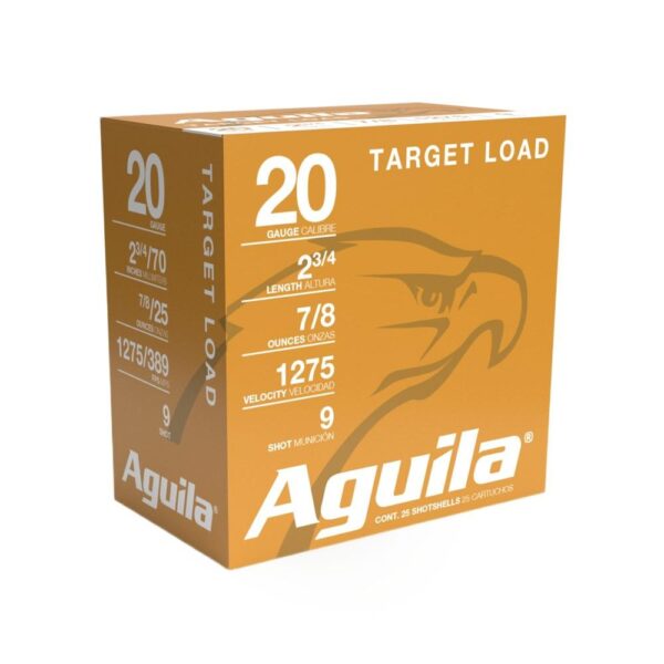 AU1CHB2039 1 Aguila Target Shotshells 20 ga 2-3/4" 7/8oz 1275 fps #9 25/ct