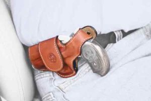 a gun in a holster