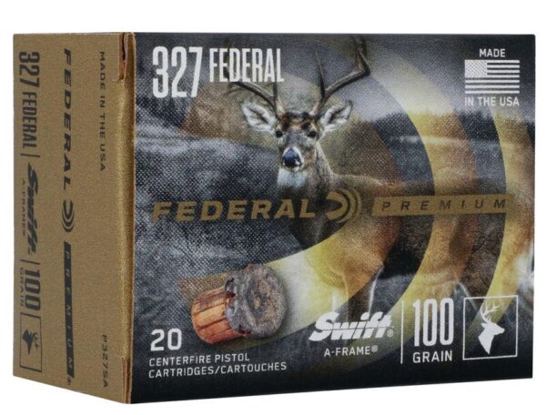 FAP327SA Federal Swift A-Frame Handgun Ammunition .327 Fed Mag 100gr JHP 1500 fps 20/ct