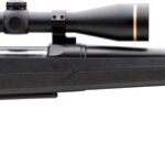 a black rifle with a scope