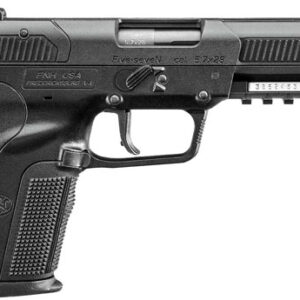 FN Five-seveN 5.7 x 28 mm pistol in black with polymer frame and adjustable sights