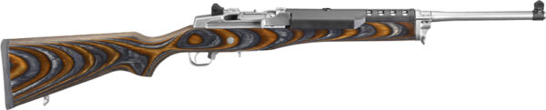 G5887Z RUGER MINI-14 5.56MM LAMINATED - CHEVRON BROWN/BLACK STOCK SS