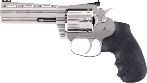 Colt King Cobra Target .22 LR 4.25 inch stainless revolver side view with Hogue grips