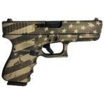 GLUI19502DISFLAGBB 1 Glock 19 Gen 3 Custom "USA Flag in Distressed Burnt Bronze" Compact Handgun 9mm Luger 15/rd Magazines (2) 4.02" Barrel USA