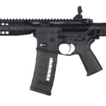 a black rifle with a black barrel