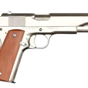 Armscor Rock Island Armory GI Series 1911 .45 ACP 5 inch polished nickel with wood grips
