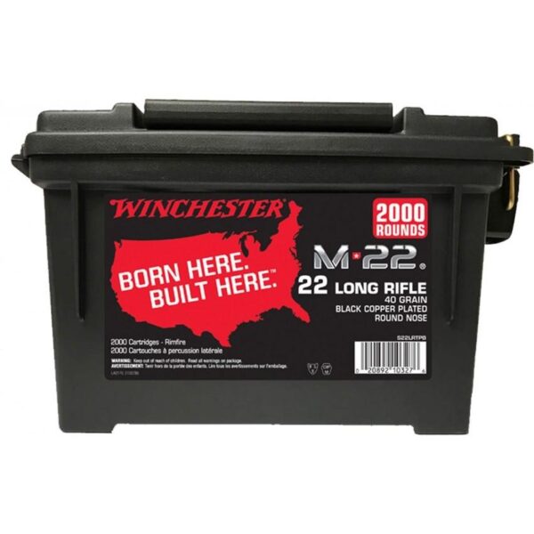 WNS22LRTPB 1 Winchester M-22 Rimfire Rifle Ammunition .22 LR 40 gr. CPRN 1255 fps 2000/ct