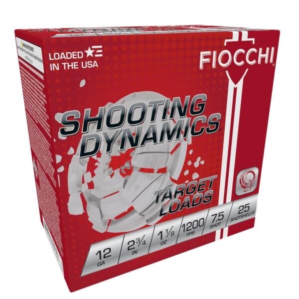 XN12SD18H7 1 Fiocchi Shooting Dynamics Shotshells 12ga 2-3/4 in 1-1/8 oz #7.5 1200 fps 25/ct