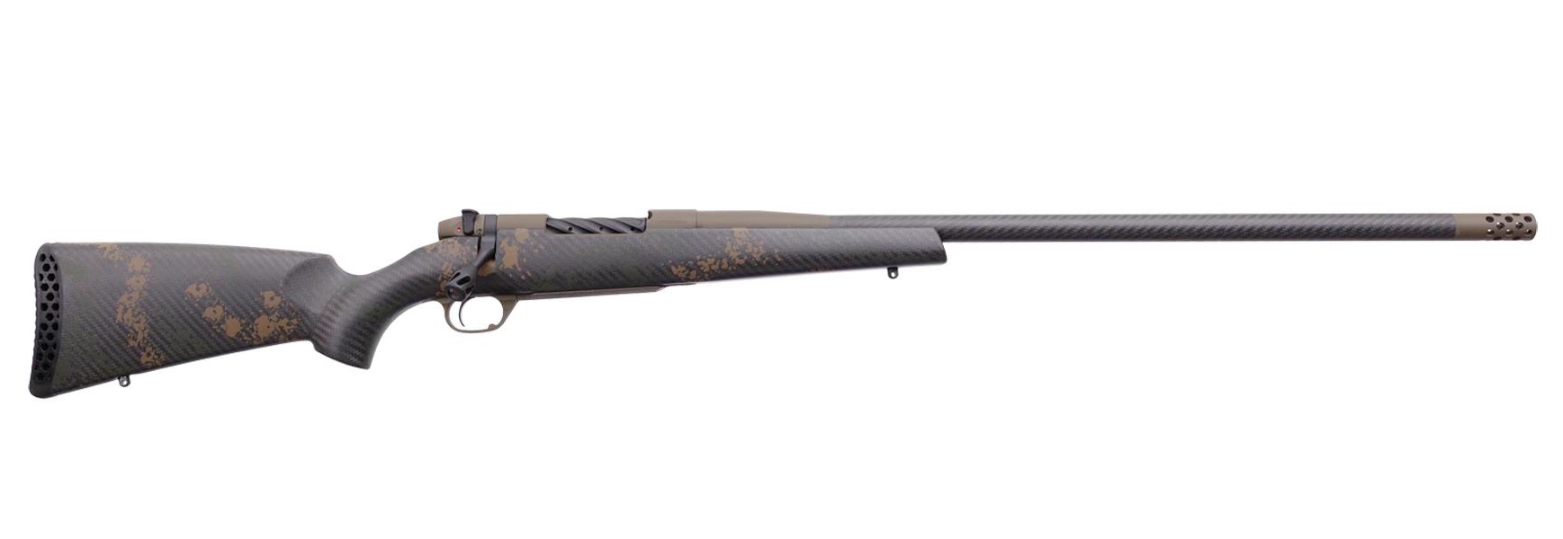 Weatherby Mark V BC Carbon .240 Weatherby Magnum 22-inch rifle with Patriot Brown Cerakote and camo carbon fiber stock