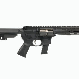 LWRC IC-9 9mm pistol right-side view with SBA3 brace and 8.5-inch threaded barrel