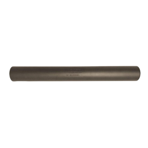 Single silencer for firearm mounting, featuring a sleek cylindrical design for noise reduction.