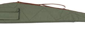 Bob Allen 14536 Canvas Rifle Case 40" Green Canvas w/ Quilted Flannel Lining Leather Sling & Self-Repairing Nylon Zipper