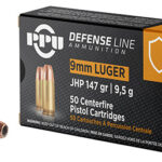 105918 PPU PPD92 Defense 9mmLuger 147gr Jacketed Hollow Point 50 Per Box/20 Case