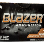 109599 CCI 51991BB Blazer Brass Handgun 9mmLuger 115gr Full Metal Jacket 100 Per Box/5 Case