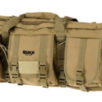 126629 Rukx Gear ATICT42DBT Tactical Double Gun Case 42" Water Resistant Tan 600D Polyester w/ Non-Rust Zippers Reinforced Velcro & Adjustable Back Straps