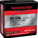 133792 Winchester Ammo WB222SP50X Centerfire Rifle 222Rem 50gr Pointed Soft Point 100 Per Box/10 Case