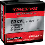 133797 Winchester Ammo WB223PP64X Centerfire Rifle 223Rem 64gr Power Point 100 Per Box/10 Case