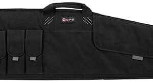 GPS Bags SRC42 Single Rifle Case Black 600D Polyester w/ Mag Pouch Lockable Zippers & Fleece-Lining