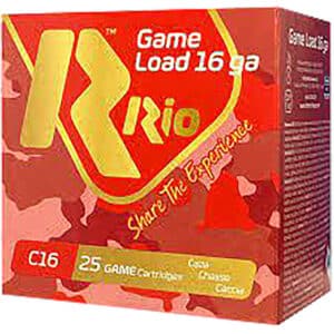 Rio Ammunition RCHV168 Game Load  16Gauge 2.75" 1 1/8oz 8Shot 25 Per Box/10 Case