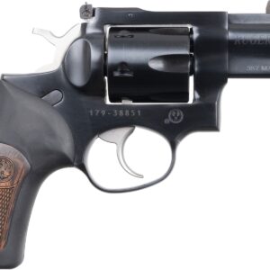 Ruger GP100 .357 Magnum blued revolver with Green HiViz front sight