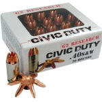 45720 G2 Research G00620 Civic Duty 40S&W 122gr Copper Expansion Projectile 20 Per Box/25 Case