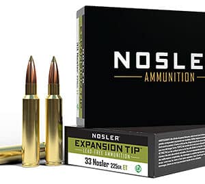 Nosler 40042 E-Tip  33Nosler 225gr E Tip Lead Free 20 Per Box/10 Case