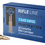 57038 PPU PP7SF Metric Rifle 7.5x55mmSwiss 174gr Full Metal Jacket Boat Tail 20 Per Box/10 Case