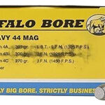 80768 Buffalo Bore Ammunition 4A20 Heavy Strictly Business 44Rem Mag 305gr Hard Cast Lead Flat Nose 20 Per Box/12 Case