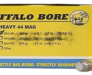 Buffalo Bore Ammunition 4A20 Heavy Strictly Business 44Rem Mag 305gr Hard Cast Lead Flat Nose 20 Per Box/12 Case