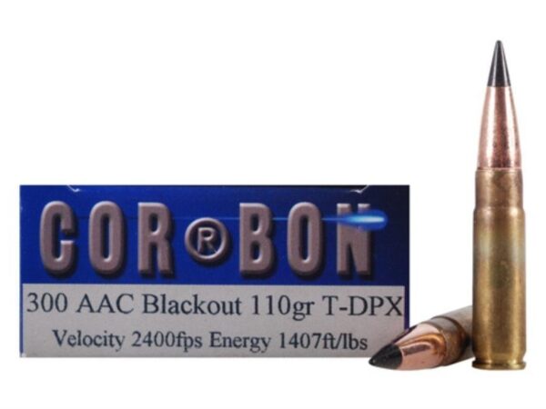 CBDPX300AAC1 Cor-Bon DPX Hunter Rifle Ammunition .300 AAC 110 gr TDPX 2400 fps - 20/box