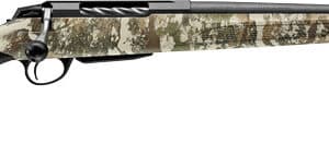 Tikka T3X .350 Legend rifle with 20-inch fluted threaded barrel and First Lite Specter camo synthetic stock