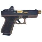 GLPl1950203BBTB Right Glock 19 Gen 3 Custom "Threaded Gold Barrel Tarpon FDE Frame" Handgun 9mm Luger 15/rd Magazines (2) 4.6" Threaded Barrel with Burris Fast Fire II Red Dot Austria