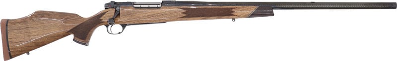 Weatherby Mark V Deluxe .460 Weatherby Magnum rifle with 26-inch blued barrel and gloss walnut Monte Carlo stock
