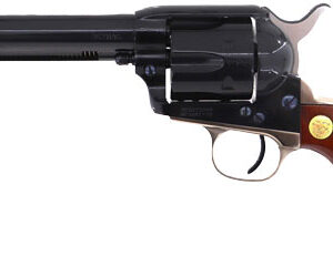 Cimarron Pistoleer 5.5-inch blued revolver with wood grips and nickel backstrap
