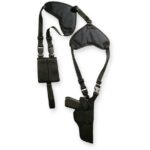 JZWSHDV8 1 Bulldog Deluxe Shoulder Holster Vertical for Large Frame Autos with 3.5-5" Barrels Black Ambi