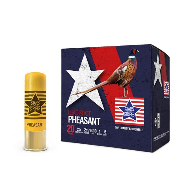 OQCP92805 PPU Stars & Stripes Pheasant Load Shotshells 20ga 2-3/4'' 1oz 1300 fps #5 25/ct