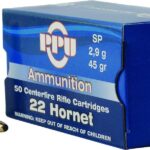 OQPP22H PPU Rifle Ammunition .22 Hornet 45 gr SP 2430 fps 50/ct