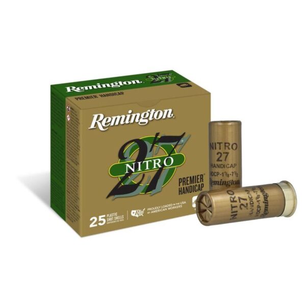 RT20222 1 REMINGTON PREMIER NITRO 27 TARGET 12 ga 2 3/4" HDCP 1 1/8 oz #7.5 1235 fps 25/ct