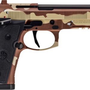 Beretta 92XI 9mm Chocolate Chip Cerakote pistol, right-side view