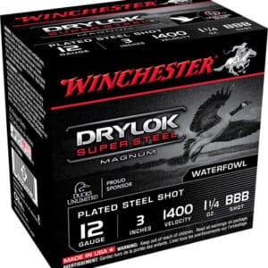 Winchester Ammo XSC123BBB Drylok Super Steel Magnum 12Gauge 3" 1 1/4oz BBBShot 25 Per Box/10 Case