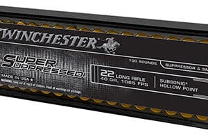 Winchester Ammo SUP22LRHP Super Suppressed  22LR 40gr Lead Hollow Point 100 Per Box/20 Case